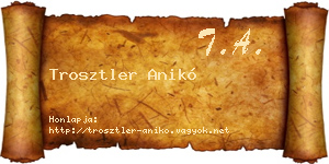 Trosztler Anikó névjegykártya